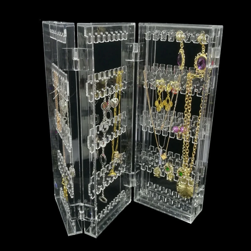 Складной прозрачный акриловый Органайзер для косметики 4 панели держатель