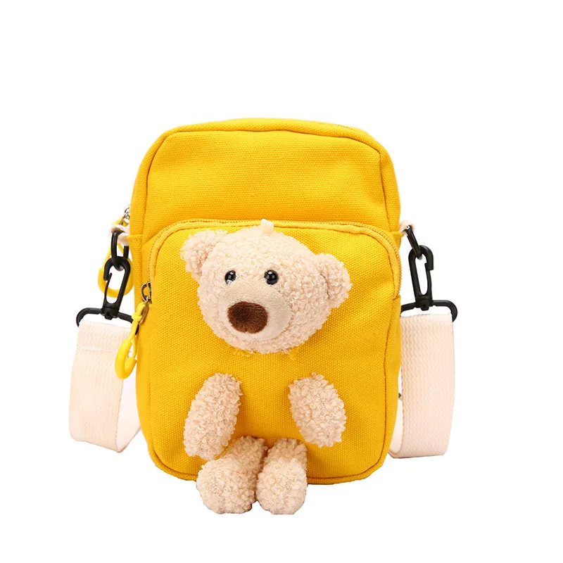 

Bear Canvas Shoulder Bag Women Messenger Bag Mobile Phone Bag