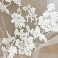 2 pairs exquisite cotton embroidery wedding sequin lace applique bridal flower veil motif patch