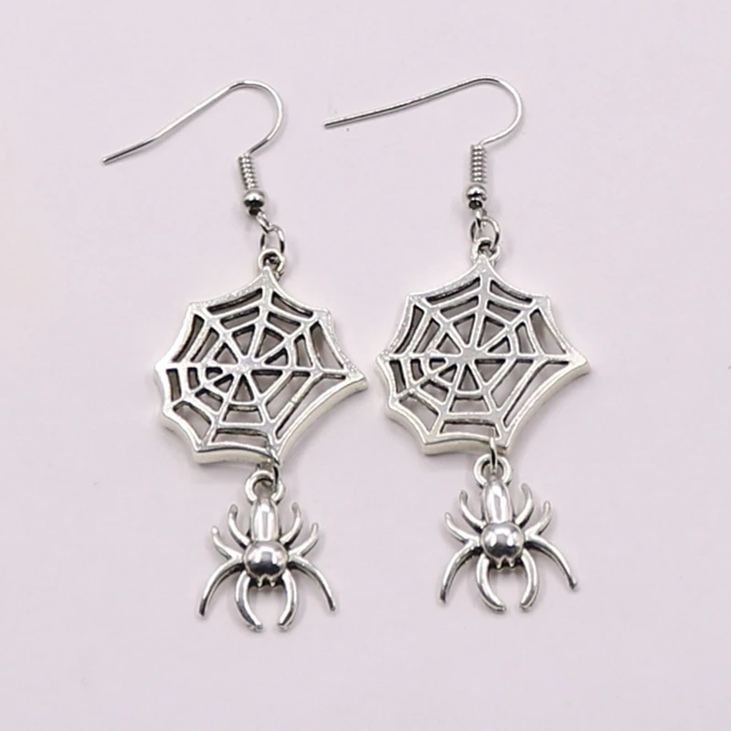 Висячие серьги подвески в виде паука с крючком паутины ведьмы аксессуары для