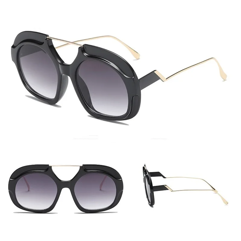 GIFANSEE женские солнцезащитные очки оверсайз круглые градиентные винтажные
