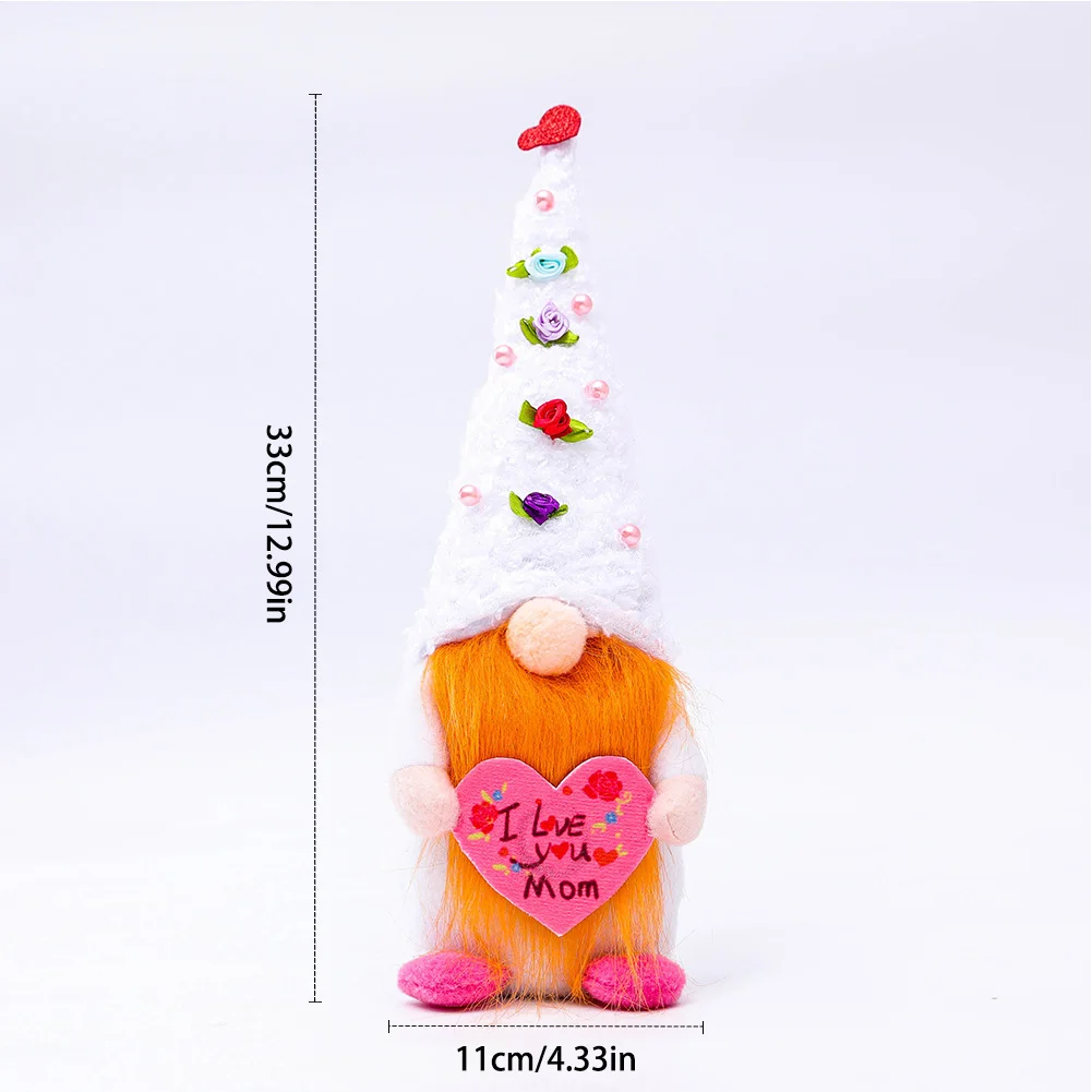 

Mothers Day Gnome Faceless Doll Plush Elf Dwarf Doll Ornament Decoration Gift with I love You Mom for Mother Home Desktop Style2