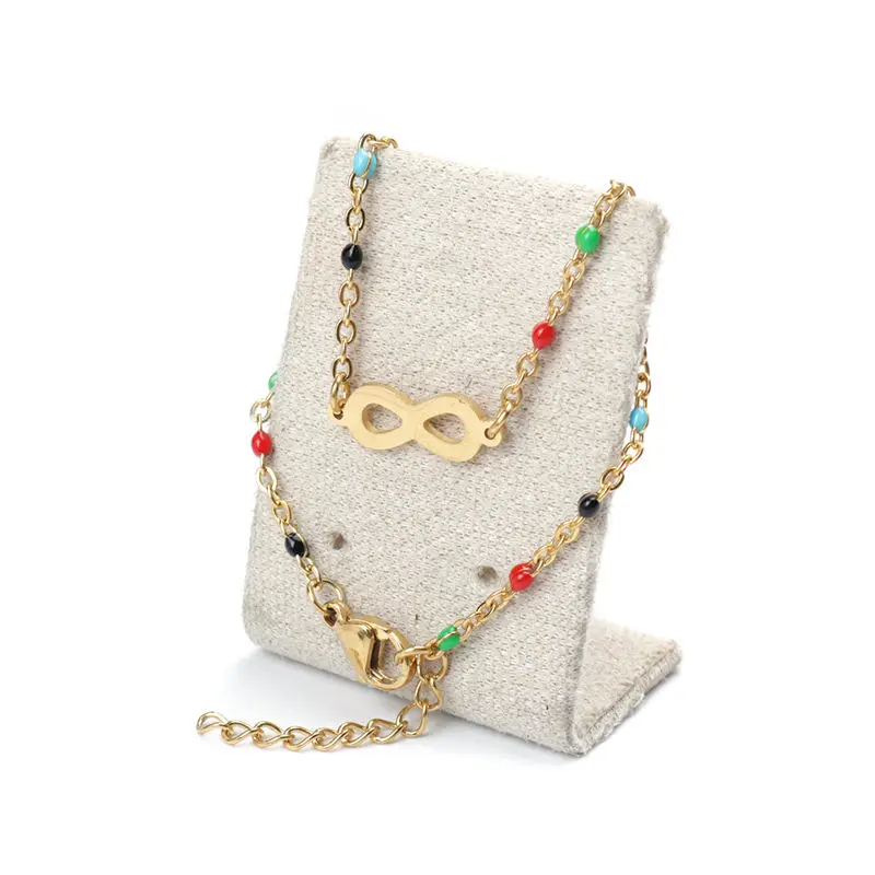 

1 Piece Trendy Stainless Steel Bracelets Link Cable Chain Infinity Symbol Gold Multicolor Enamel Bracelet For Man Jewelry Gifts