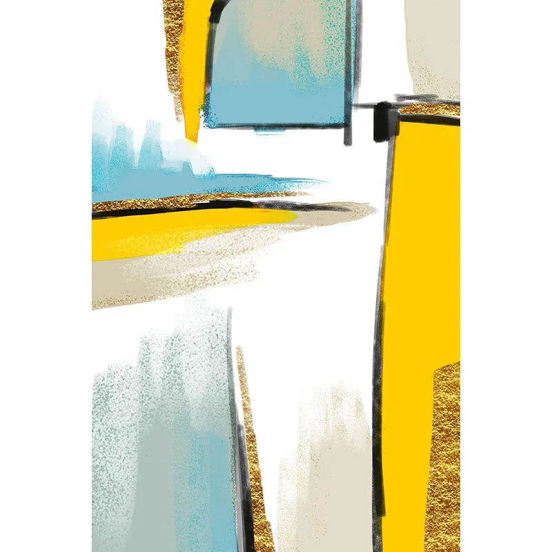 

Modern Hand-painted Geometric Line Color Block Graphics Abstract Color Pattern Decorative Painting Painting Core Canvas Painting