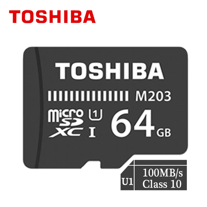 M203 64GB TOSHIBA M203 флэш-карта памяти 32 Гб 64 Гб 128 ГБ оперативной памяти, 16 Гб встроенной памяти SDHC/SDXC, Micro SD(макс. 100 МБ/с. карты памяти класса 10 UHS-I cartao de memoria - Емкость: M203 64GB
