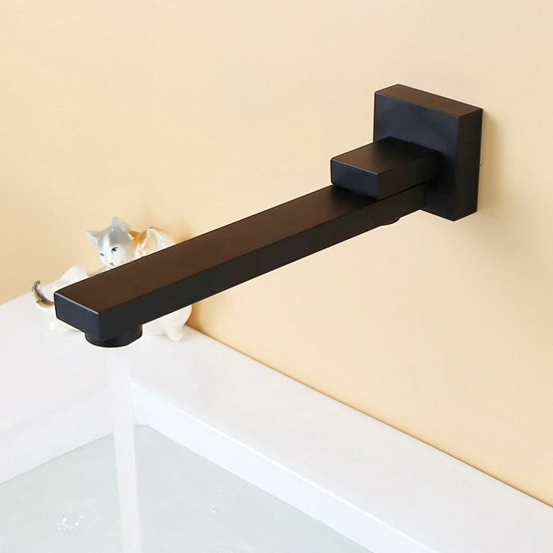 

Black Brass Shower Faucet Spout Wall Mounted Swive Bath Spout Bath Tub Shower Mixer Faucet Spout 180 Degree Folding