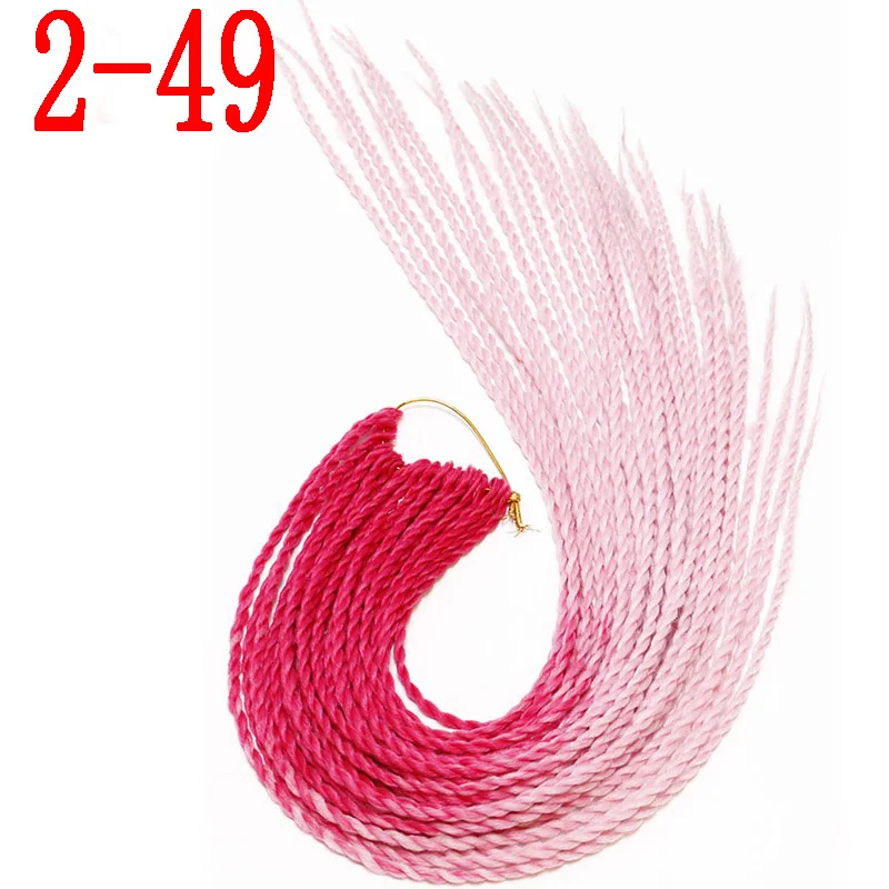 1B/30HL MERISIHAIR Ombre Сенегальские крученые волосы на крючках косички 24 дюйма 30 корней/упаковка синтетические плетеные волосы для женщин серые, синие, розовые, бро - Цвет: 1B/30HL