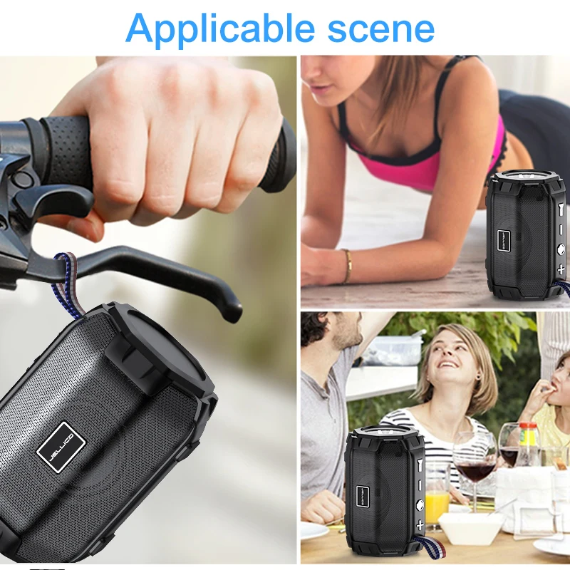 

Jellico D3 Bluetooth Music Bass Speaker Waterproof Portable Outdoor Wireless Loudspeaker With Led Flashlight Support TF Card AUX
