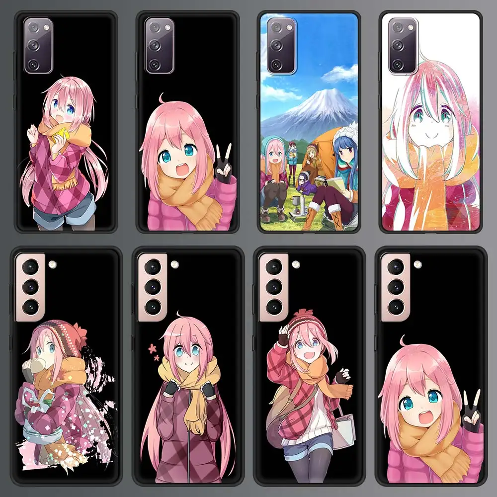 

Laid Back Camp Anime Case For Samsung Galaxy S21 Ultra S20 FE S10 S9 Plus S10E S8 Soft Silicone Black Phone Cover TPU Shell