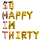 15 шт., 16 дюймов, розовое золото, фольга, буквы, шар, баннер, 30-й день рождения, украшение для вечеринки, так счастлив, я тридцать 12 дюймов, золотой воздушный шар с блестками
