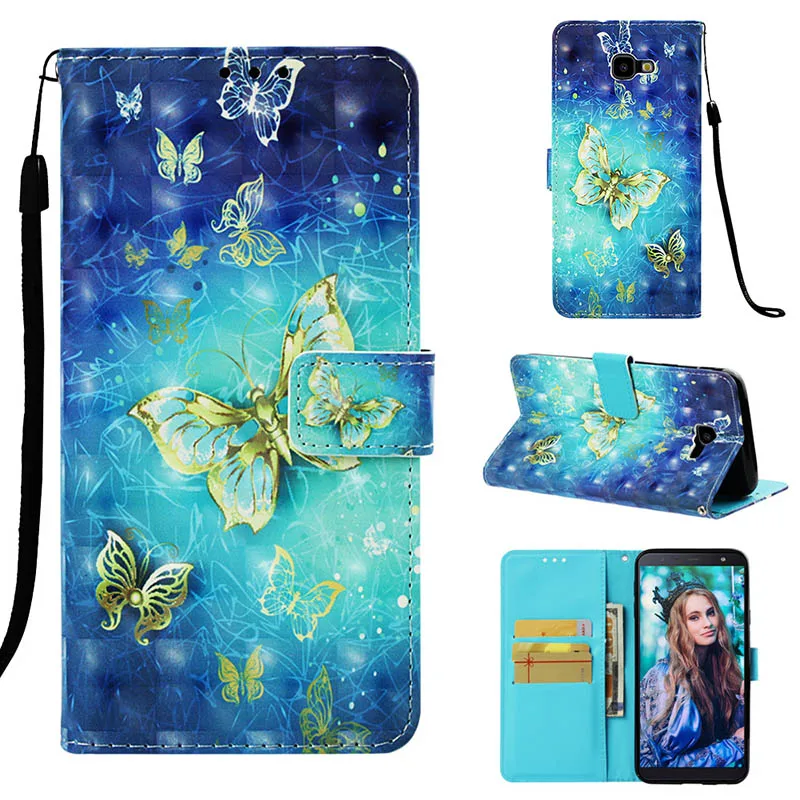 Gold Butterfly Чехол для huawei mate 10 Lite, чехол-книжка, кошелек для huawei mate 20 Y6 Pro P9 Lite, мини-Чехол, милый мультяшный чехол на заднюю панель C21 - Цвет: Gold Butterfly