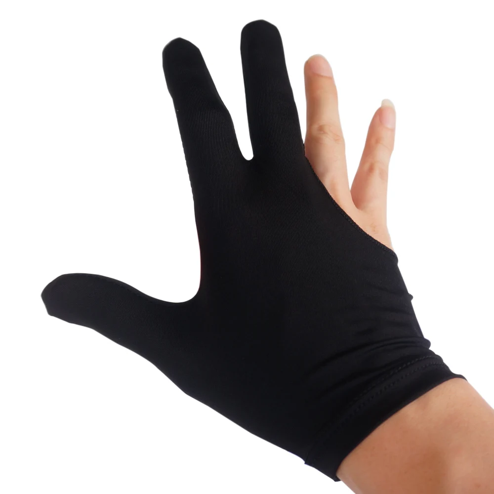 

3 PCS Absorbent Billiard Gloves Three Fingers Spandex Cue Sport Glove Left Right Hand Billiard Cue Shooter Glove