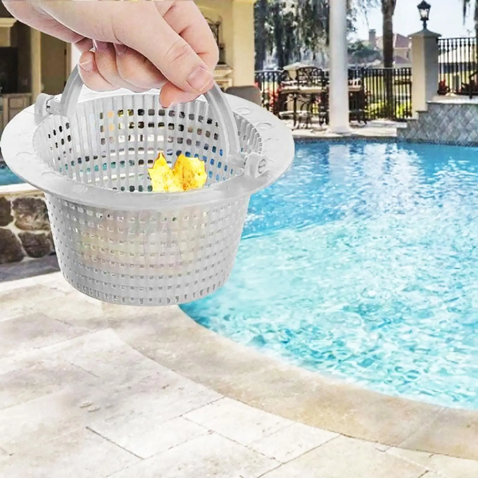 

Skimmer Basket Equipment Plastic Universal White Above Ground Universal Skimmer Basket Handle Swimming Pool Accessories