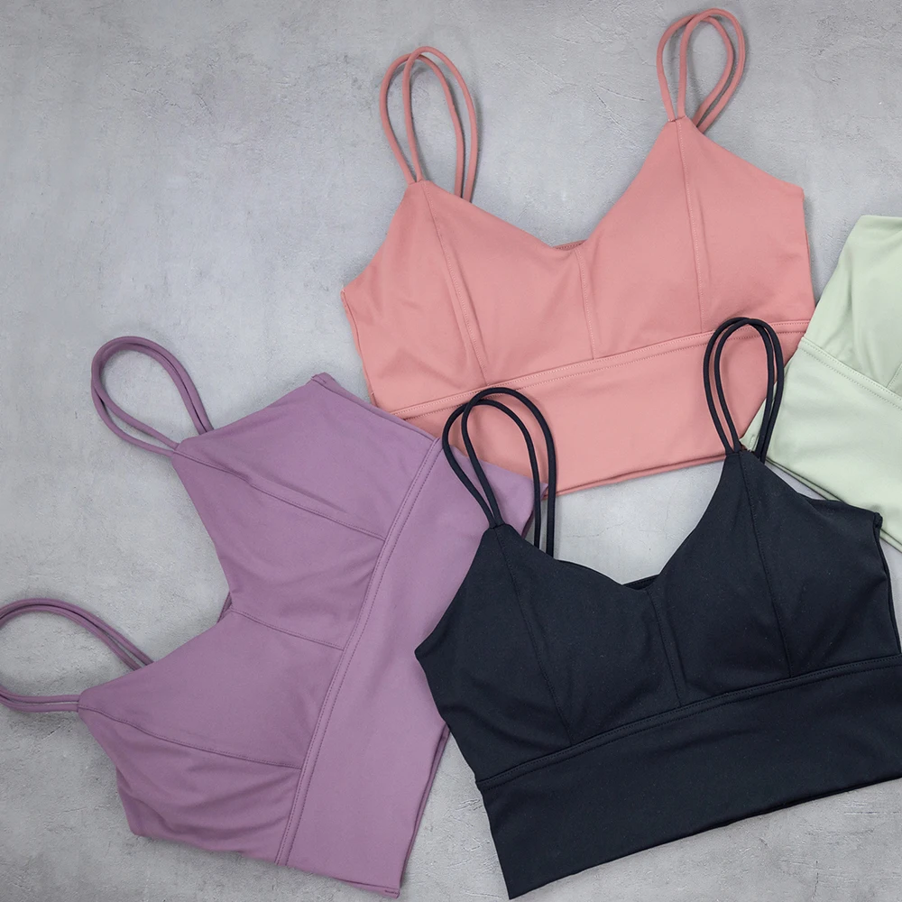Спортивный бюстгальтер Бралетт укороченные топы с пуш-ап для спортзала женщин