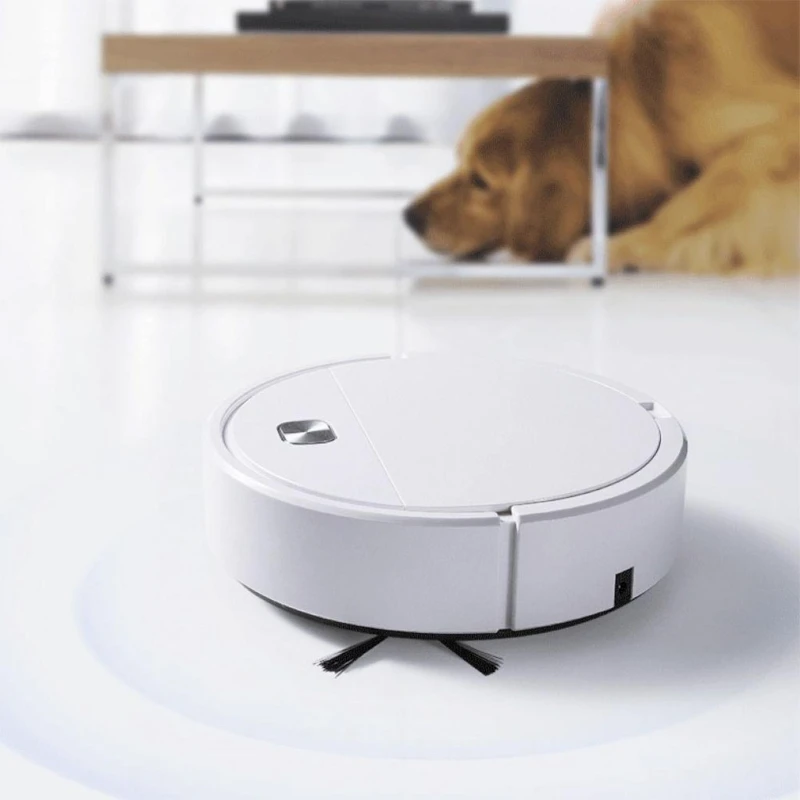 Robot Vacuum Cleaner 1800Pa Suction, 100 min Runtime, Quiet, Slim, Ideal for Pet Hair, Carpets, Hard Floors (White)