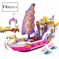 mailackers friends princess leia boat building blocks kit princess ship bricks movie model kids girl toys for children gift