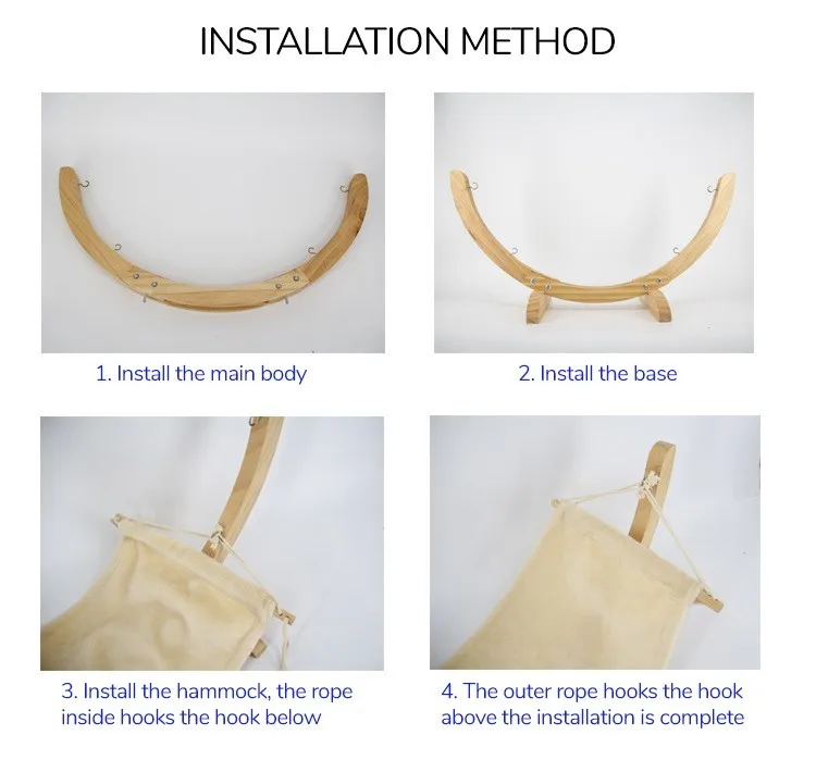 

Pet hamster rocking chair Breathable Hammock Tent For Cat Solid Wood Hanging Assembled Swing Bed Sleeping Cradle Pet Supplies