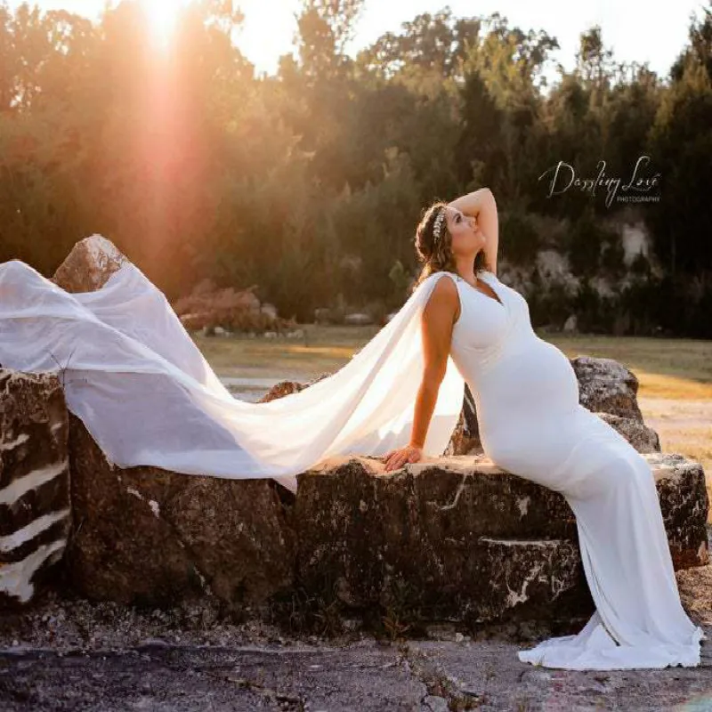 Элегантное шифоновое длинное платье для беременных женщин платья