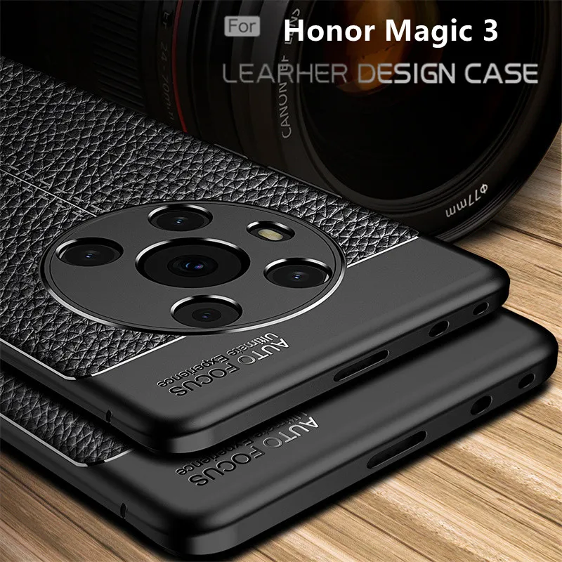 For Cover Honor Magic 3 Case For Honor Magic 3 Capas Shockproof Armor Phone Back Soft TPU Leather Cover For Honor Magic 3 Fundas