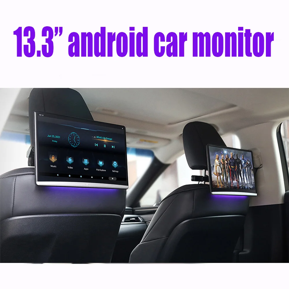 Монитор на подголовник автомобиля Android 16 ГБ дисплей 13 3 дюйма 2.5D развлечение