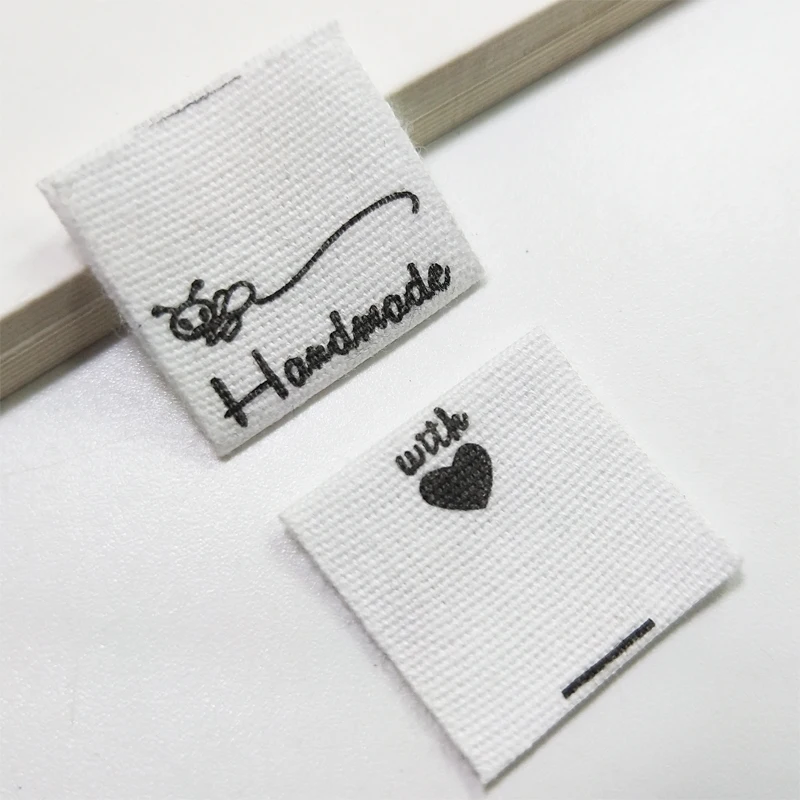 SealButterflyClockYarnBallSewingMachineNaturalStyleHandmadePrintedCottonSewingLabelsCottonFabricPrintingSewingLabelsForClothing|Этикетки