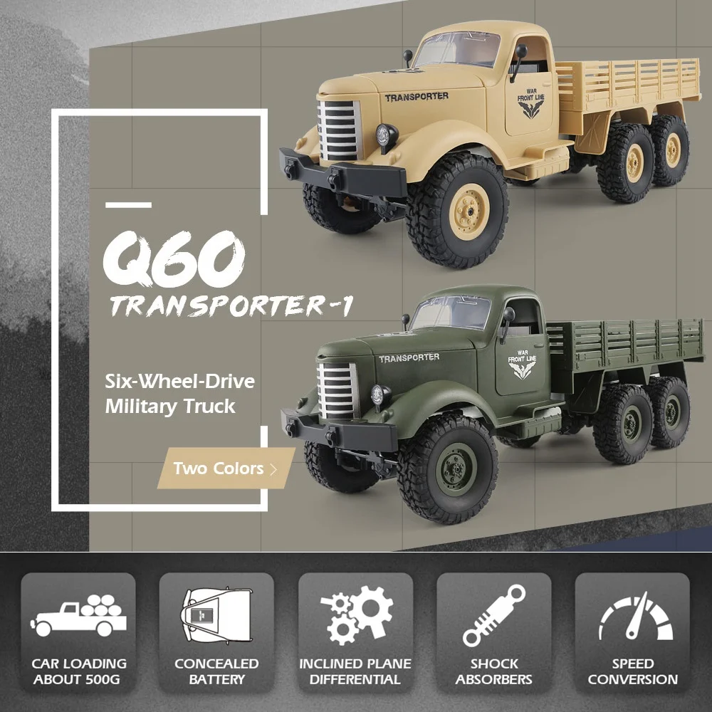 1:16 2.4G 6WD Remote Control Military Trucks 6 Wheel Drive Off-Road RC Vehicle Model Army Climbing Car Auto Truck Boy Toys | Игрушки и