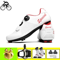 professional road bike shoes men self locking breathable wear resistant spd sl pedals outdoor cycling sneakers footwear
