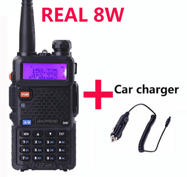 Uv-5r высокомощная версия trile power baofeng 8 вт для двухстороннего радио VHF UHF двухдиапазонная портативная рация baofeng uv 5r - Цвет: add car charger