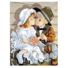 Алмазная 5D картина сделай сам, вышивка крестиком, картина с надписью Два целующиеся дети, полноразмерная Алмазная вышивка, украшение для дома, подарок другу