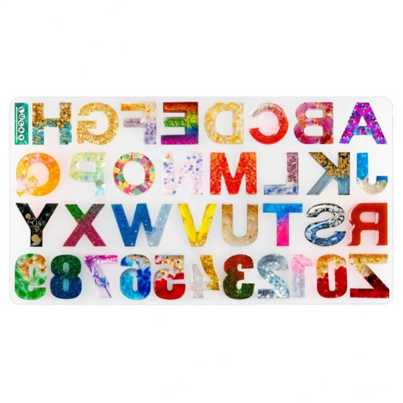 

Crystal Epoxy Resin Mold Alphabet Letter Number Pendants Casting Silicone Mould DIY Crafts Keychain Making Jewelry Tools 1 Set