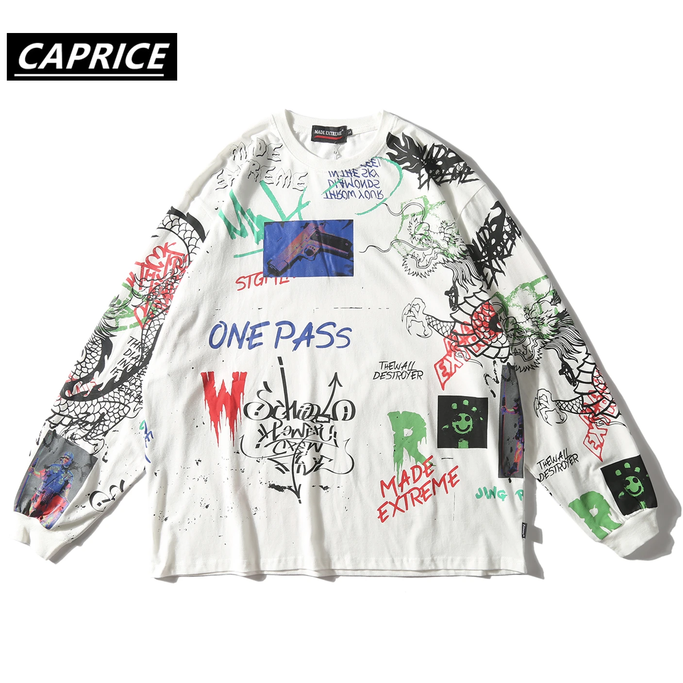 Мужские толстовки креативный Забавный пуловер с принтом граффити свитшоты для