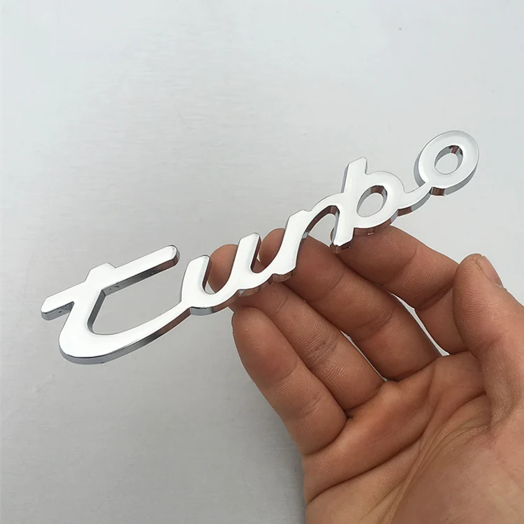 

1 Pcs 3D Emblem TURBO METAL Rear Trunk Car Badge Car Stickers For BMW Ford VW skoda Peugeot lada Renault Hyundai Car Styling