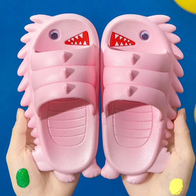 

Summer 2021 New Version Cute Shark Children Slippers Bathing Home Children Sandals Slippers House Shoes Beach Shoes Kids