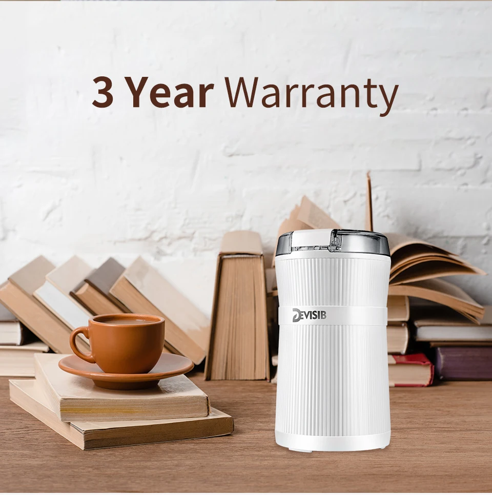 

Devisib Coffee Electric 50g With Stainless Steel Blade And Bowl Brush Including For Making Beans Nuts Spice Sugar Grains