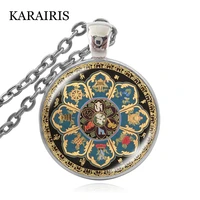 karairis glass dome pendant spiritual necklace tibetan buddhist mandala choker india hinduism yoga jewelry diy craft making