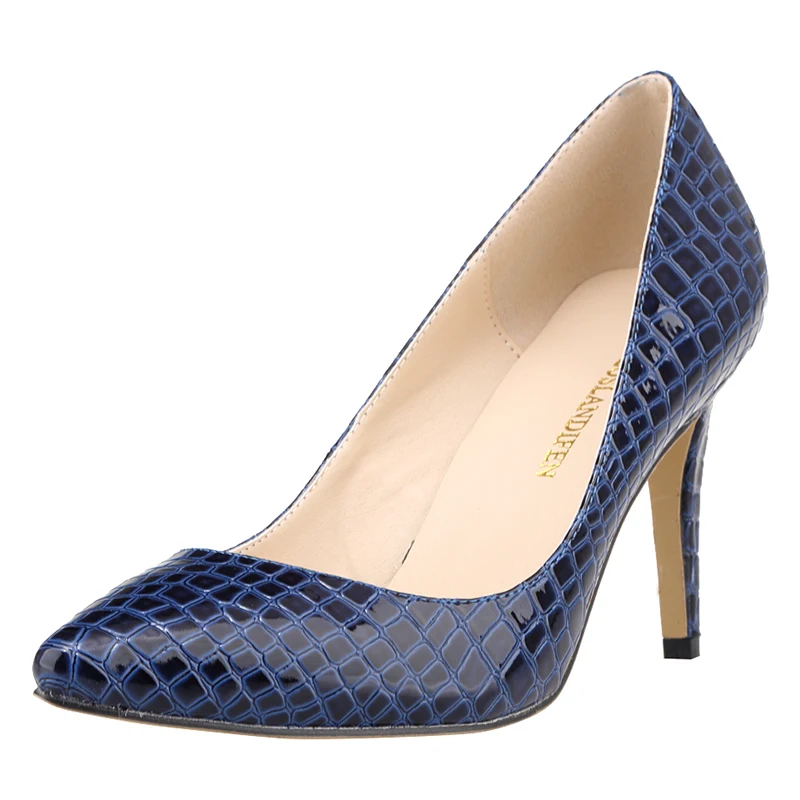 LOSLANDIFEN/Модные женские пикантные туфли на высоком каблуке из крокодиловой кожи