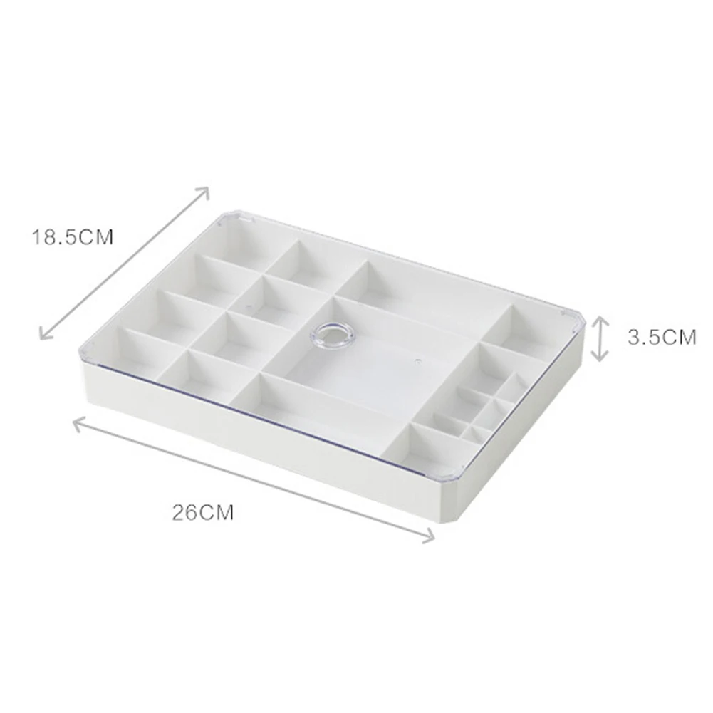 

Desktop Transparent Cover Grids Jewelry Earrings Ring Storage Box Organizer CaseJewelry Earrings Ring Storage Box Organizer Case