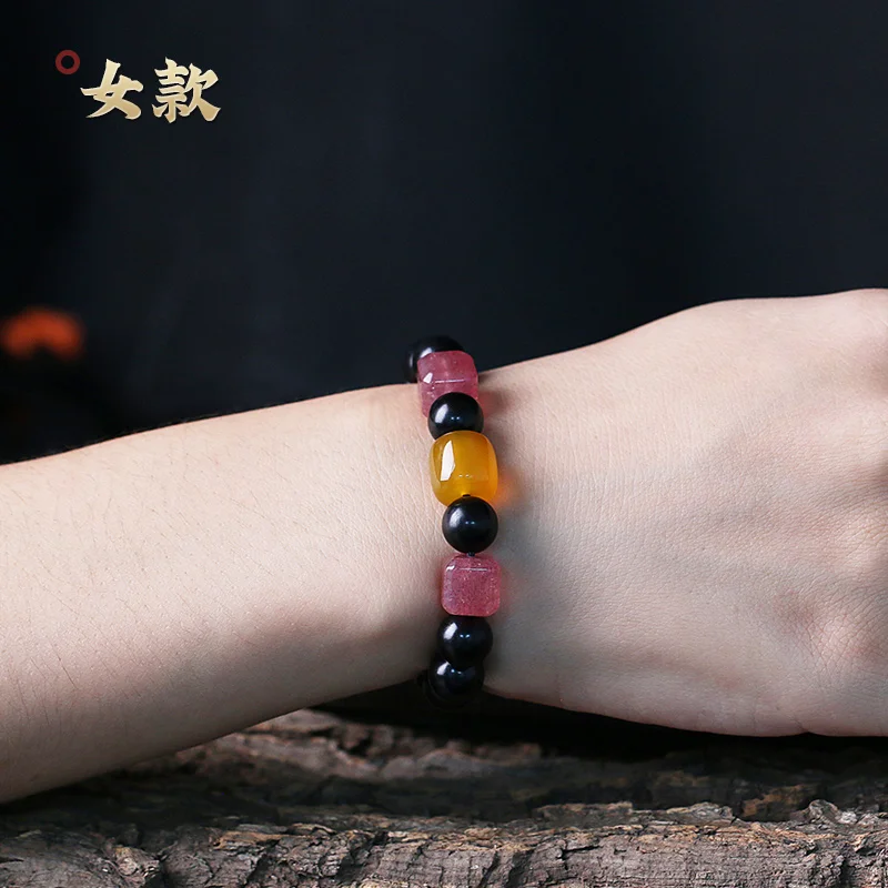 Браслет-талисман женский и мужской из красного сандалового дерева с маленькими