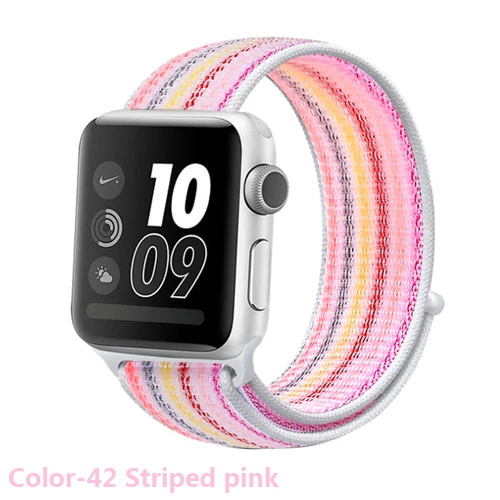 42 Спортивный ремешок-петля для apple watch 4, 5, 3, 44 мм, 40 мм, correa, 42 мм, 38 мм, iwatch, браслет, дышащий, apple, Аксессуары для часов - Цвет ремешка: 42