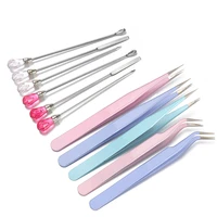 uv epoxy stir spoon bubble poke needle tweezers pick up tools set for jewelry making silicone resin mold clay nail art diy craft