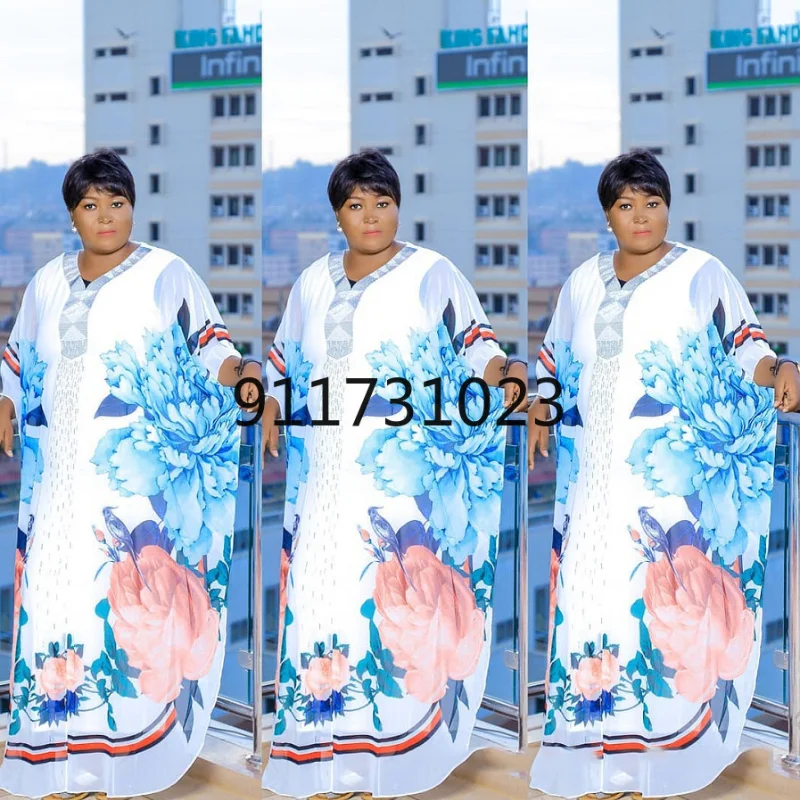 African Dresses for Women Sexy Summer Dashiki Printing Plus Size Long Dress Maxi with Inner | Тематическая одежда и