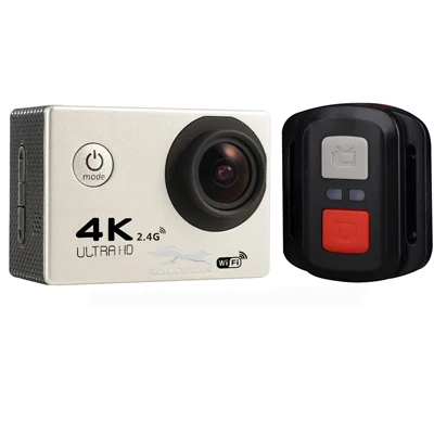 Серебристый Экшн-камера F60R Ultra HD 4 K, Wi-Fi, удаленная Спортивная камера 16MP 170 Wide Angel 30M Go, водонепроницаемая профессиональная камера для экстремальных видов спорта, видеокамера - Цвет: Серебристый