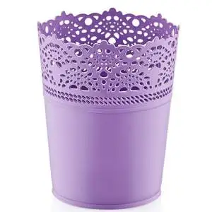 Фиолетовое ведро с рюшами|Цветочные горшки и кадки| |