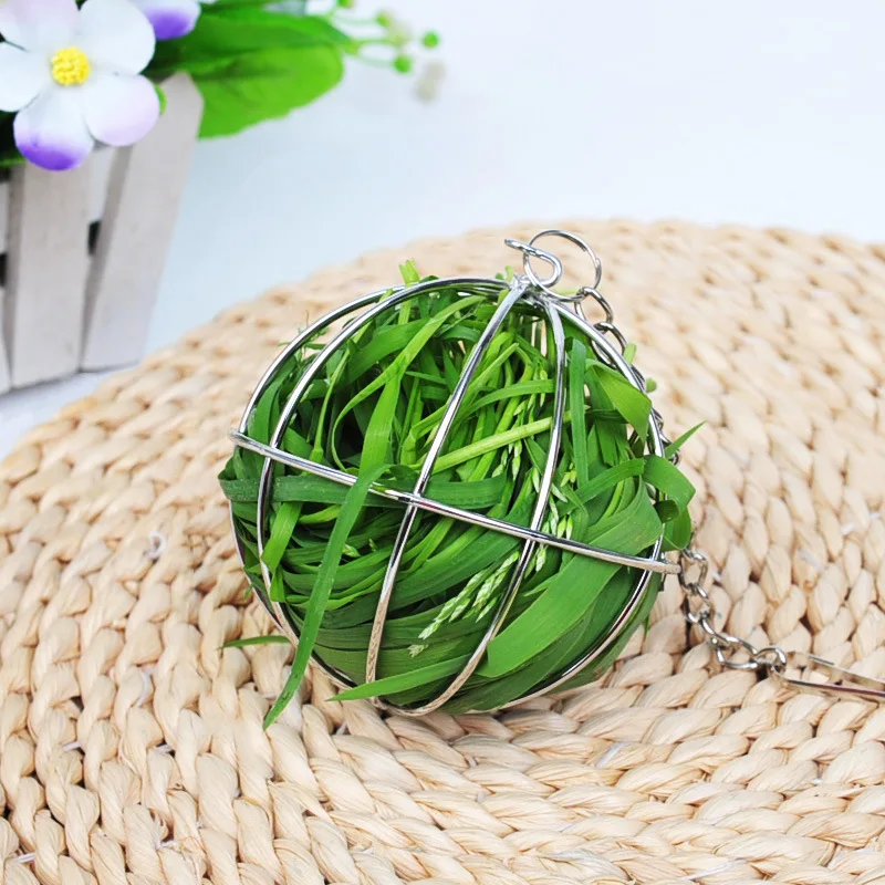 

Stainless Steel Round Sphere Feed Dispense Exercise Hanging Hay Ball Guinea Pig Hamster Rabbit Pet Toy