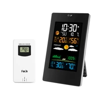 digital wall clock color weather station temperature humidity wireless sensor table desk watch home decoration modern design