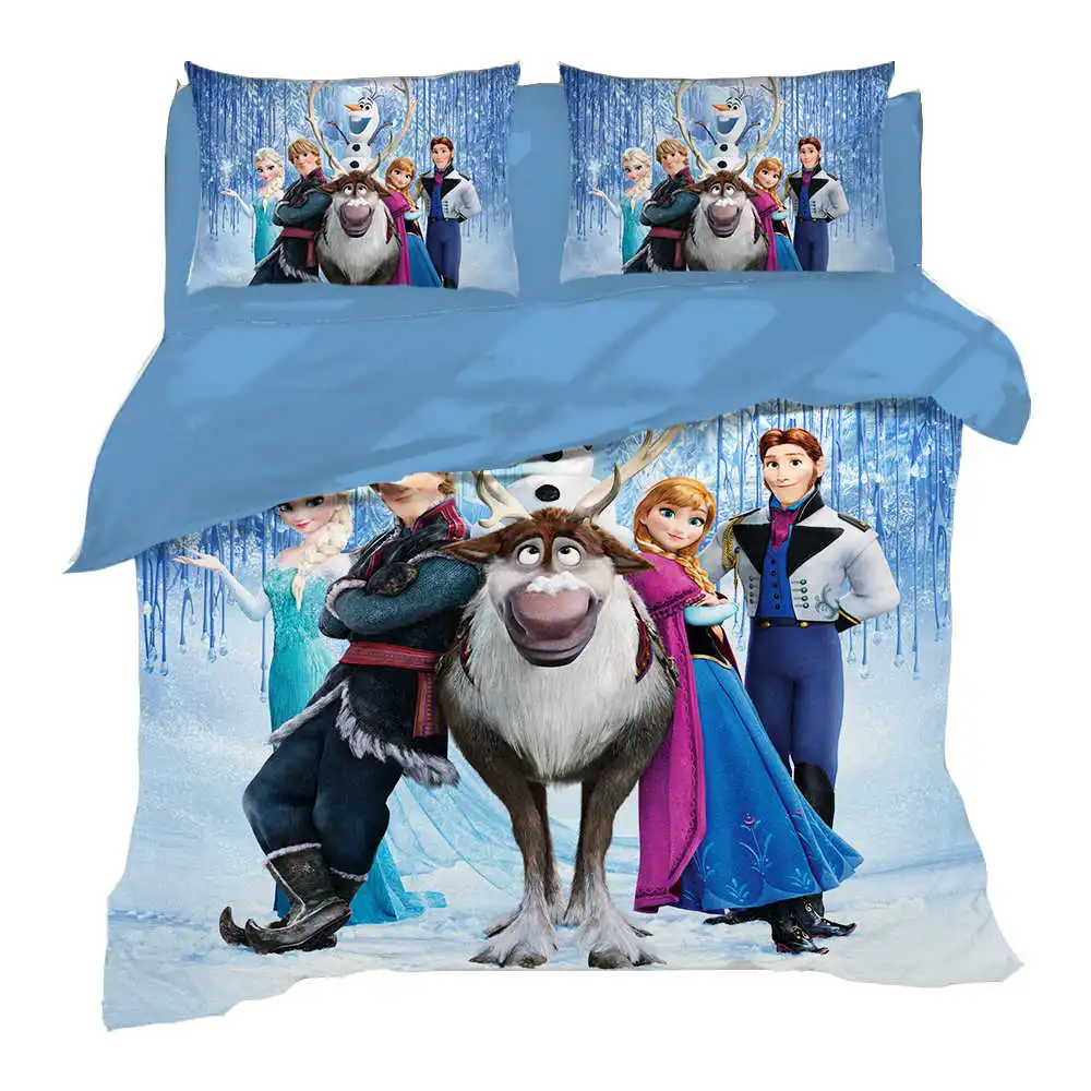 

3D Frozen Bedding set Double Size Quilt Duvet Cover for Kids Bedroom Decor Full Coverlets Twin Bed Linen Children's Girl King