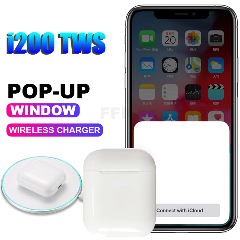 Новинка, наушники i200 TWS Bluetooth 5,0 V5, гарнитура, беспроводные наушники с сенсорным управлением, наушники-вкладыши 6D, наушники Pk i2000 i1000 i 200 TWS