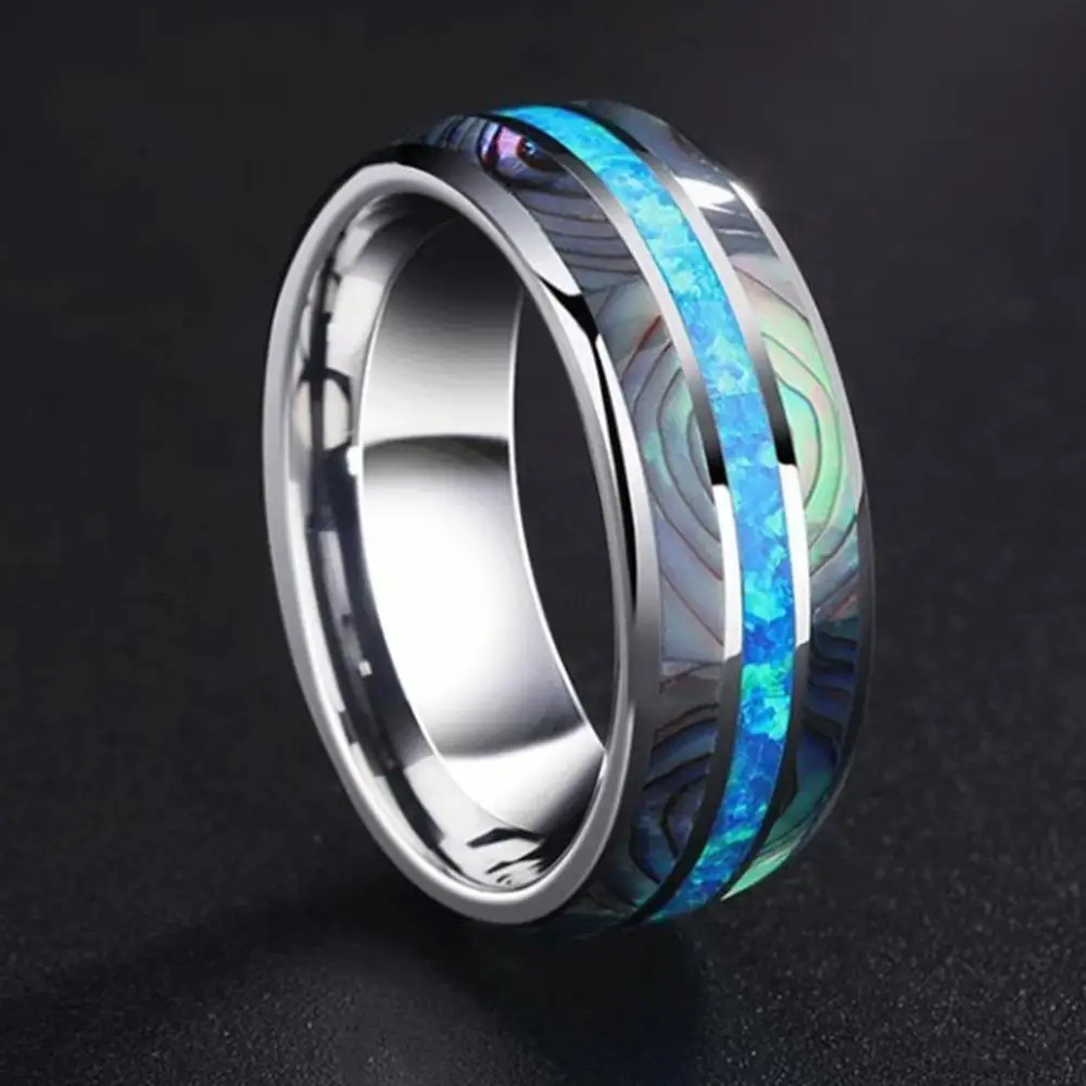 8 мм модное роскошное кольцо из карбида вольфрама нержавеющей стали с деревянной