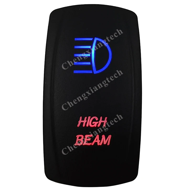 

High Beam Rocker Switch 5 Pins SPST On/Off Blue & Red Led 20A/12V 10A/24V Toggle Switch for Cars,Trucks, RVs, Boats
