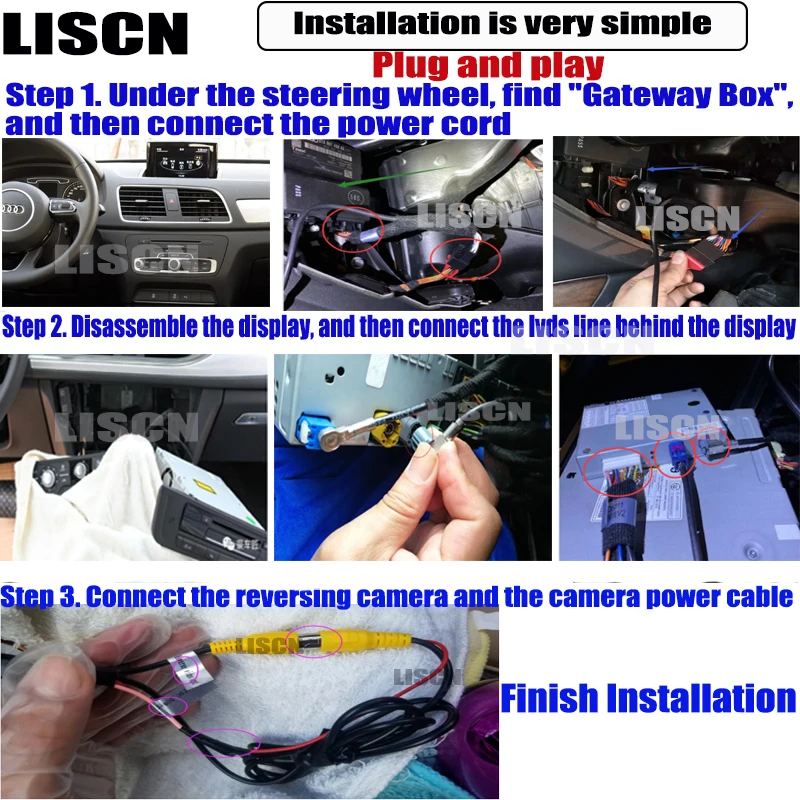 $102.30 car rear camera For Audi A1 8X 2010 ~ 2019 backup Camera Interface Original Screen upgrade Decoder Reversing camera DVR